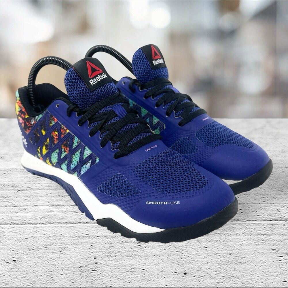 Reebok Tennis Exterior Athletic Lace Up Shoe Womens Size 7.5 V72581 Blue Black